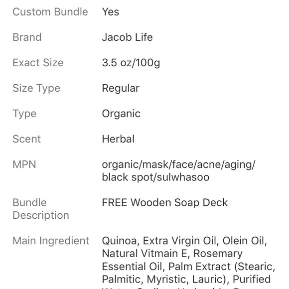 2 soaps of Jacob Life 100% Natural Quinoa Soap K-BEAUTY - Picture 7 of 7